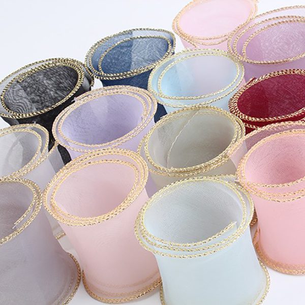 Overlocked organza ribbon