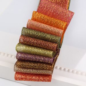 Gold-color-glitter ribbon