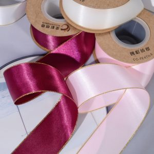 Gold-edge polyester ribbon