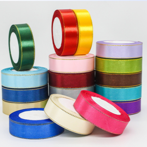 Gold-edged satin ribbon