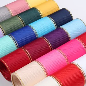 Gold-edge grosgrain ribbon
