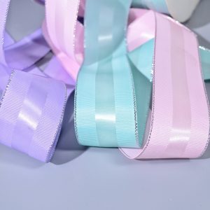 Silver-edge medium satin grosgrain ribbon