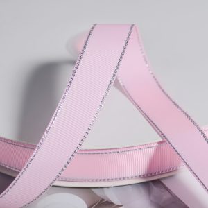 Silver-edge grosgrain ribbon