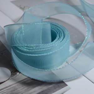 Rainbow-edge organza ribbon