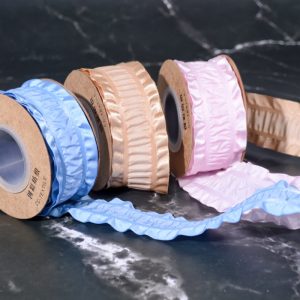 Double-line ruffled edge ribbon