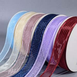 Wide-edge stripe organza ribbon