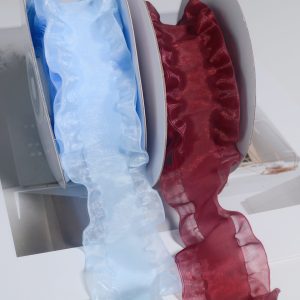 Elastic skirt edge organza ribbon