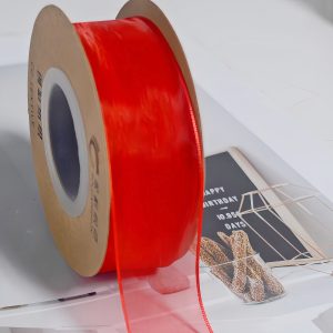 Thick-edge wireform organza ribbon