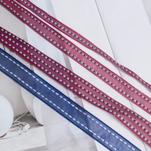 Skip-line organza ribbon